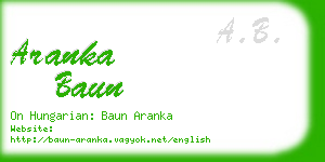 aranka baun business card